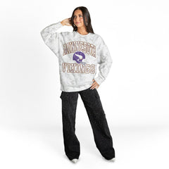 Minnesota Vikings Gameday Couture Women's Whiteout Oversized Premium Fleece Sweatshirt Arctic Camo - NFL