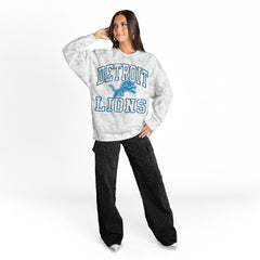 Detroit Lions Gameday Couture Women's Whiteout Oversized Premium Fleece Sweatshirt Arctic Camo - NFL