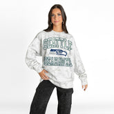 Seattle Seahawks Gameday Couture Women's Whiteout Oversized Premium Fleece Sweatshirt Arctic Camo - NFL