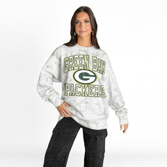 Green Bay Packers Gameday Couture Women's Whiteout Oversized Premium Fleece Sweatshirt Arctic Camo - NFL