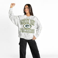 Green Bay Packers Gameday Couture Women's Whiteout Oversized Premium Fleece Sweatshirt Arctic Camo - NFL