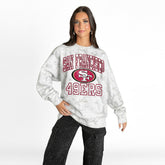 San Francisco 49ers Gameday Couture Women's Whiteout Oversized Premium Fleece Sweatshirt Arctic Camo - NFL