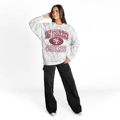 San Francisco 49ers Gameday Couture Women's Whiteout Oversized Premium Fleece Sweatshirt Arctic Camo - NFL