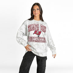 Tampa Bay Buccaneers Gameday Couture Women's Whiteout Oversized Premium Fleece Sweatshirt Arctic Camo - NFL