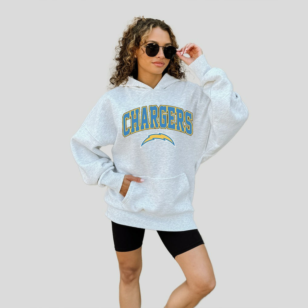 Los Angeles Chargers Gameday Couture Women's Fan Edition Premium Weight Hoodie Ash - NFL