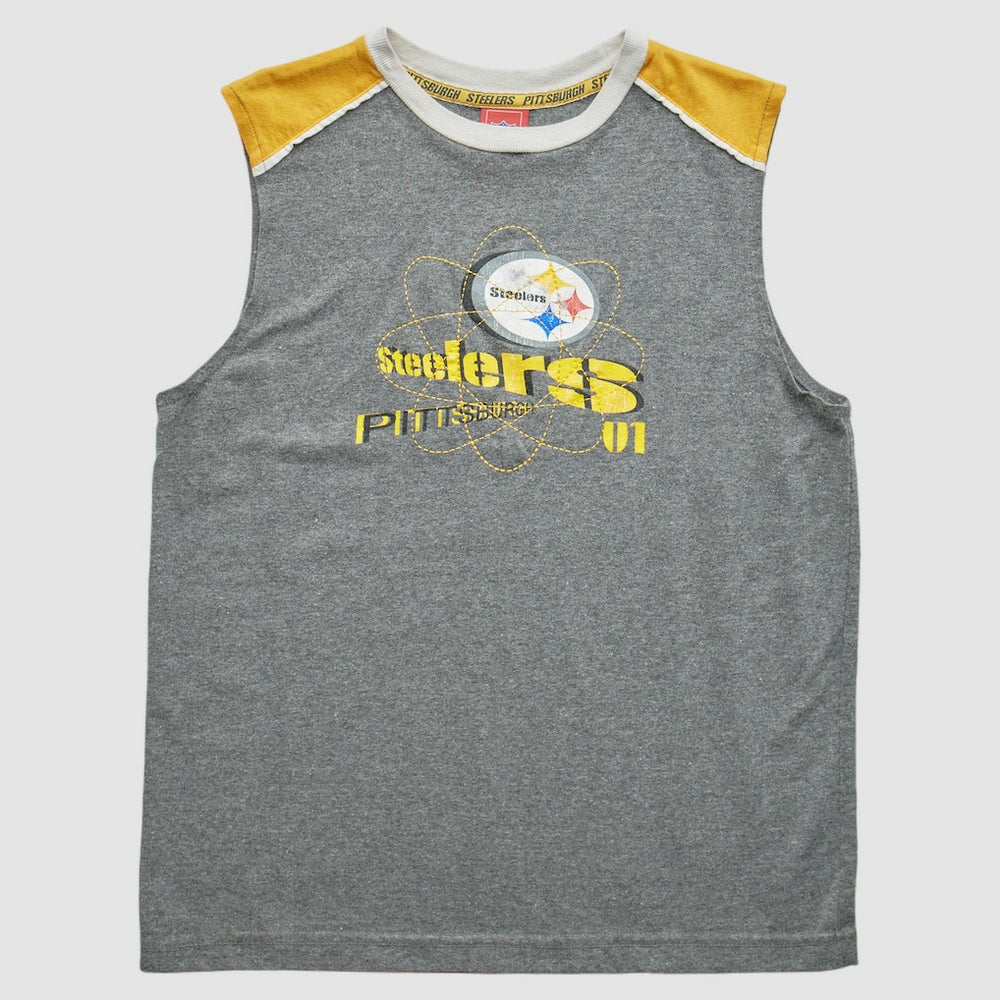 Pittsburgh Steelers NFL 2000s Pullover Tank Heather Gray Vintage - Fanatics