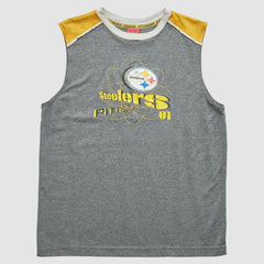 Pittsburgh Steelers NFL 2000s Pullover Tank Heather Gray Vintage - Fanatics