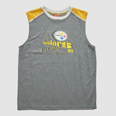 Pittsburgh Steelers NFL 2000s Pullover Tank Heather Gray Vintage - Fanatics