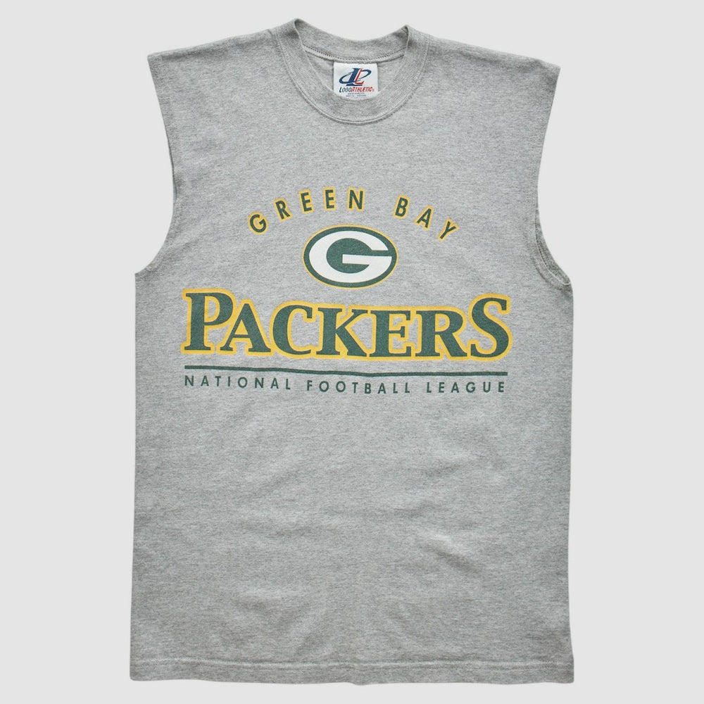 Green Bay Packers Logo Athletic 2000s Tank Heather Gray Vintage - Fanatics
