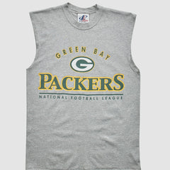 Green Bay Packers Logo Athletic 2000s Tank Heather Gray Vintage - Fanatics