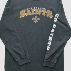 New Orleans Saints NFL 2000s Long Sleeve T-Shirt Black Vintage - Fanatics