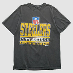 Pittsburgh Steelers Russell 1995 Pullover T-Shirt Black Vintage - Fanatics