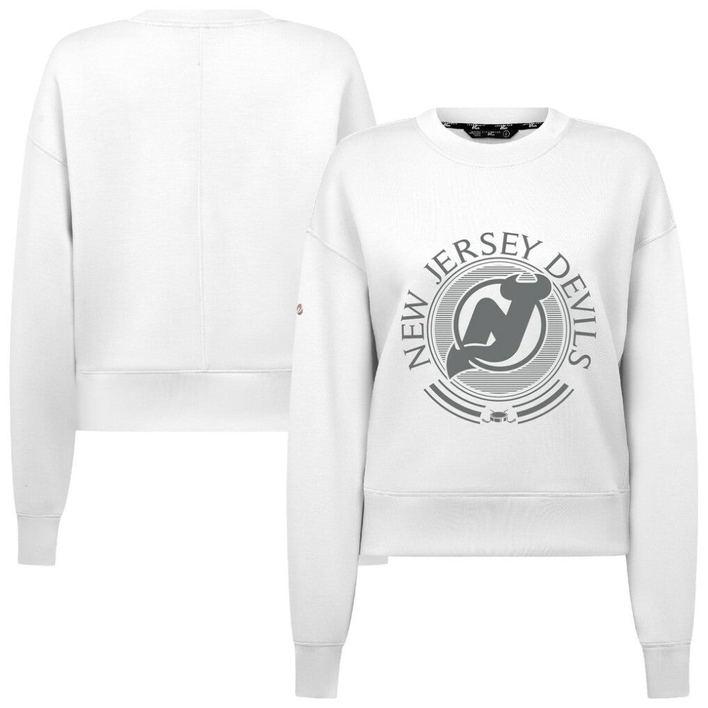 New Jersey Devils - Levelwear Women's Slate & Snow Sponge Tri-Blend Sweatshirt White