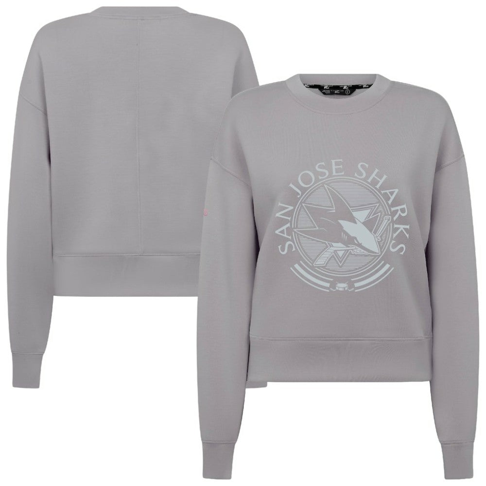 San Jose Sharks - Levelwear Women's Slate & Snow Sponge Tri-Blend Sweatshirt Gray