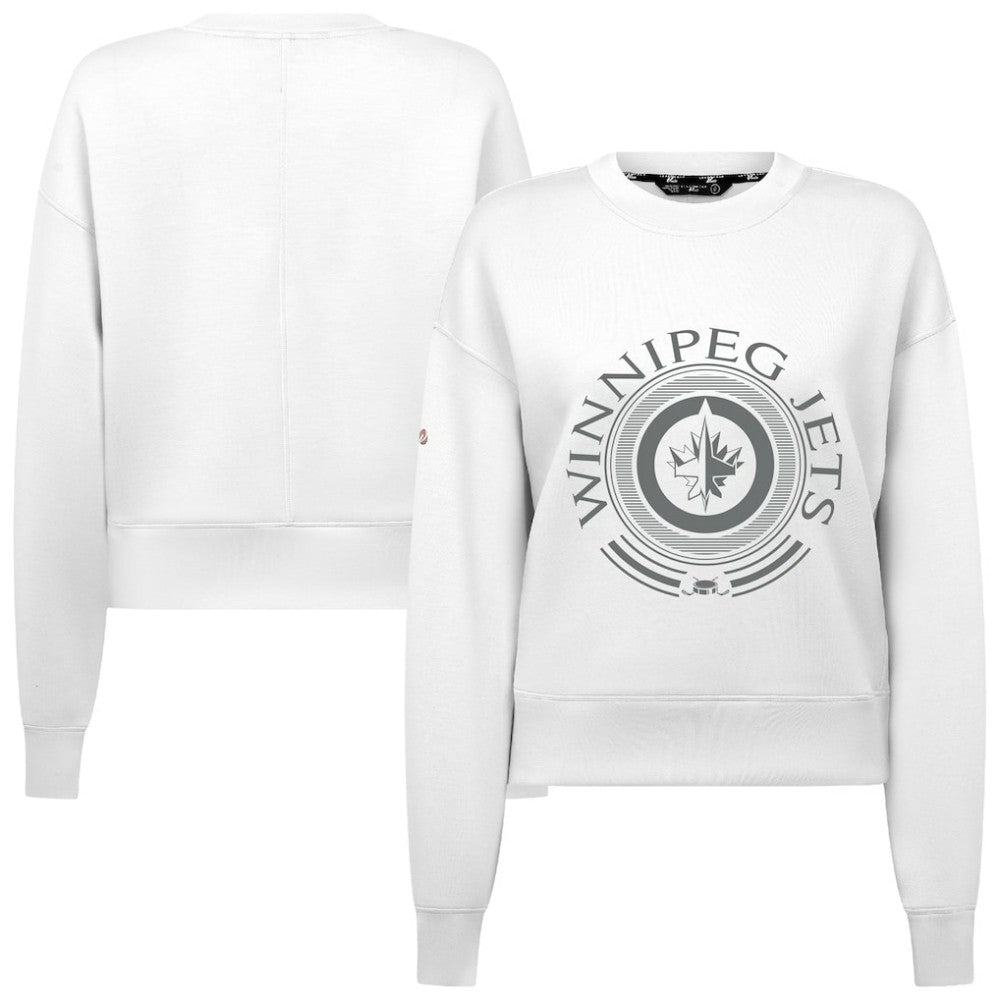 Winnipeg Jets - Levelwear Women's Slate & Snow Sponge Tri-Blend Sweatshirt White