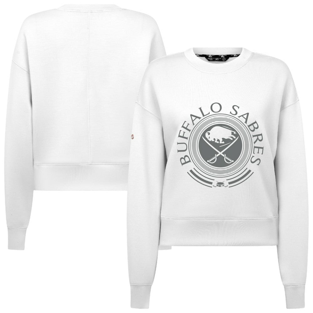 Buffalo Sabres - Levelwear Women's Slate & Snow Sponge Tri-Blend Sweatshirt White