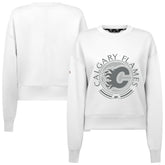 Calgary Flames - Levelwear Women's Slate & Snow Sponge Tri-Blend Sweatshirt White