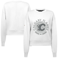 Calgary Flames - Levelwear Women's Slate & Snow Sponge Tri-Blend Sweatshirt White