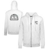 New York Rangers Levelwear Podium Chenille Logo Full-Zip Hoodie White