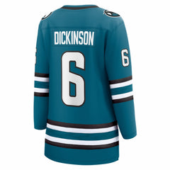 Sam Dickinson San Jose Sharks - Fanatics Women's Home Breakaway Jersey Teal