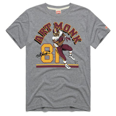 Art Monk Washington Commanders Homage Unisex Retired Player Classic Illustration Tri-Blend T-Shirt Gray - NFL