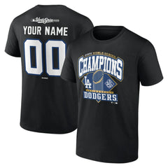 Los Angeles Dodgers 2025 World Series Champions Custom Name & Number T-Shirt Lifestyle