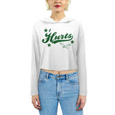 Jalen Hurts Philadelphia Eagles Majestic Threads Women's Glitter Wordmark Hoodie White - NFL