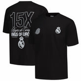 Real Madrid Peace Collective Unisex European Champions Heavyweight T-Shirts - Black