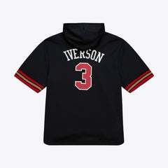 Mitchell & Ness - Allen Iverson Philadelphia 76ers Mesh Name & Number Short Sleeve Hoodie - Black