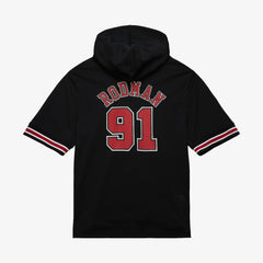 Mitchell & Ness - Dennis Rodman Chicago Bulls Mesh Name & Number Short Sleeve Hoodie - Black