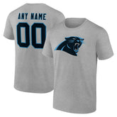 Carolina Panthers Team Authentic Personalized Name & Number T-Shirt Gray - NFL