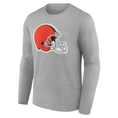 Cleveland Browns Team Authentic Personalized Name & Number Long Sleeve T-Shirt Gray - NFL