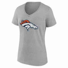 Denver Broncos Women's Team Authentic Personalized Name & Number V-Neck T-Shirt Gray - NFL