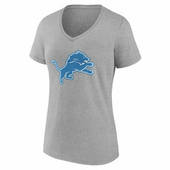 Detroit Lions Women's Team Authentic Personalized Name & Number V-Neck T-Shirt Gray - NFL