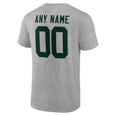 Green Bay Packers Team Authentic Personalized Name & Number T-Shirt Gray - NFL