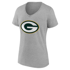 Green Bay Packers Women's Team Authentic Personalized Name & Number V-Neck T-Shirt Gray - NFL
