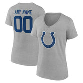 Indianapolis Colts Women's Team Authentic Personalized Name & Number V-Neck T-Shirt Gray - NFL