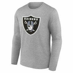 Las Vegas Raiders Team Authentic Personalized Name & Number Long Sleeve T-Shirt Gray - NFL