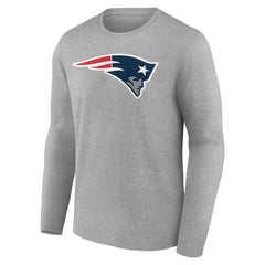 New England Patriots Team Authentic Personalized Name & Number Long Sleeve T-Shirt Gray - NFL