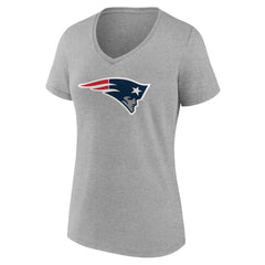 New England Patriots Women's Team Authentic Personalized Name & Number V-Neck T-Shirt Gray - NFL