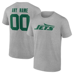 New York Jets Team Authentic Personalized Name & Number T-Shirt Gray - NFL