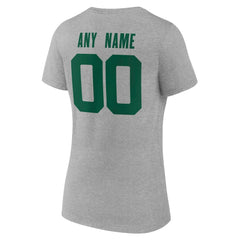 New York Jets Women's Team Authentic Personalized Name & Number V-Neck T-Shirt Gray - NFL