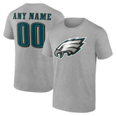 Philadelphia Eagles Team Authentic Personalized Name & Number T-Shirt Gray - NFL