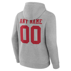 San Francisco 49ers Team Authentic Personalized Name & Number Hoodie Gray - NFL