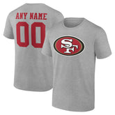 San Francisco 49ers Team Authentic Personalized Name & Number T-Shirt Gray - NFL
