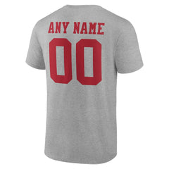 San Francisco 49ers Team Authentic Personalized Name & Number T-Shirt Gray - NFL