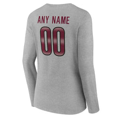 Washington Commanders Women's Team Authentic Personalized Name & Number Long Sleeve V-Neck T-Shirt Gray - NFL