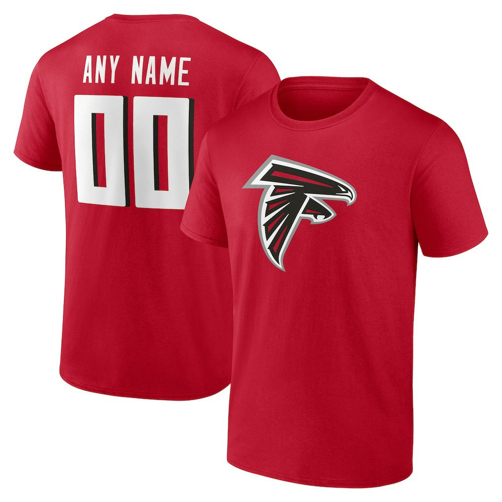 Atlanta Falcons Team Authentic Personalized Name & Number T-Shirt Red - NFL