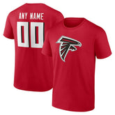 Atlanta Falcons Team Authentic Personalized Name & Number T-Shirt Red - NFL