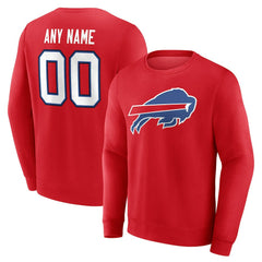 Buffalo Bills Team Authentic Personalized Name & Number Sweatshirt Red - NFL